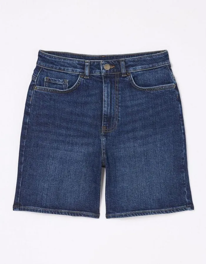 Women FatFace Vacation Shop Darley Denim Shorts Dark Denim Blue