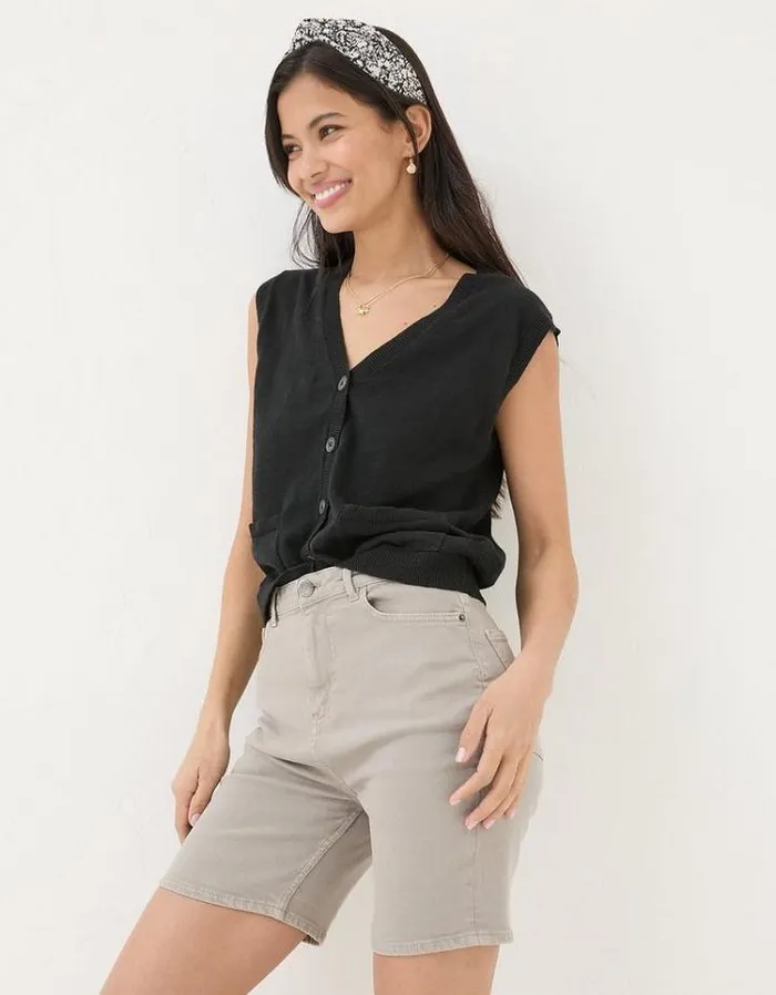 Women FatFace Vacation Shop Darley Denim Shorts Light Natural