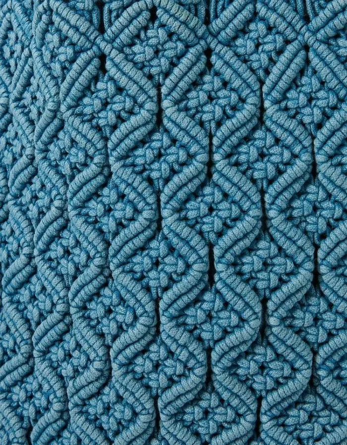 Women FatFace Vacation Shop Raela Macrame Shopper Bag Denim Blue