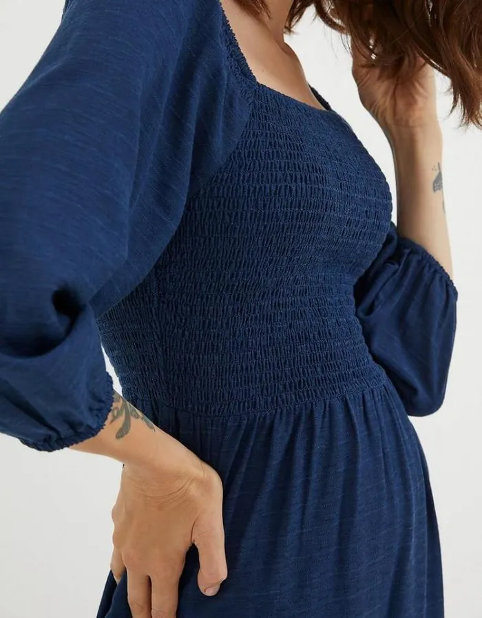 Women FatFace Women039s Sale Adele Shirred Midi Dress Bright Blue