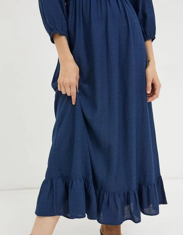 Women FatFace Women039s Sale Adele Shirred Midi Dress Bright Blue