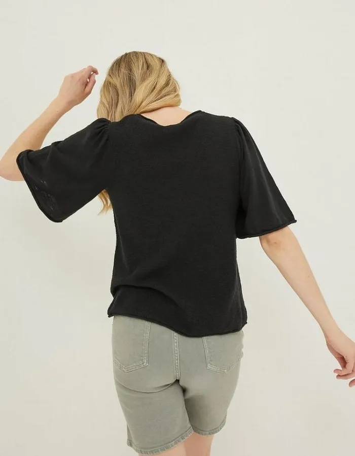 Women FatFace Women039s Sale Angela V Neck Knitted Top Black