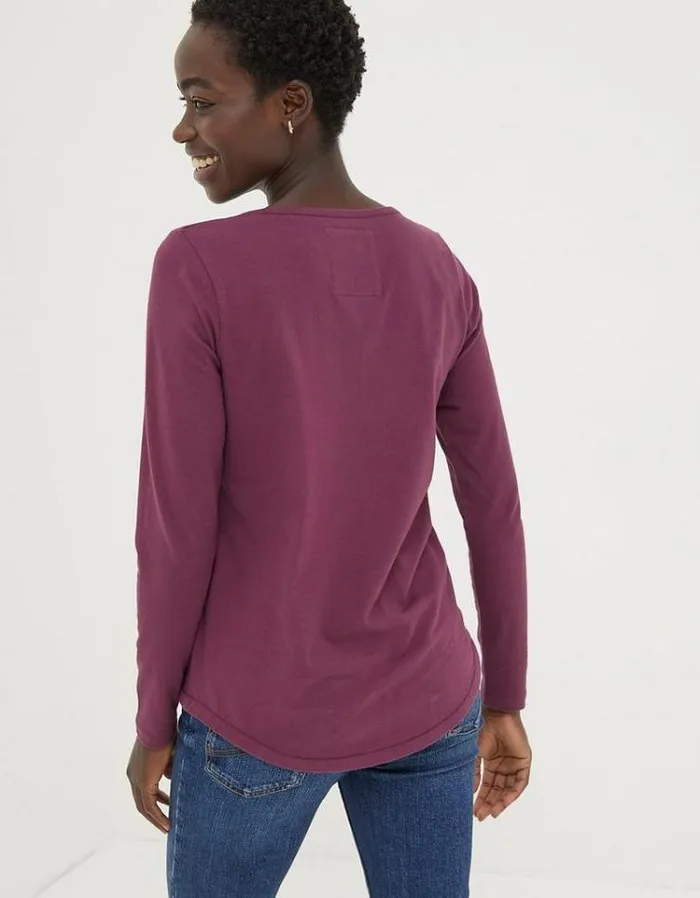 Women FatFace Women039s Sale Bree T Shirt Burgundy