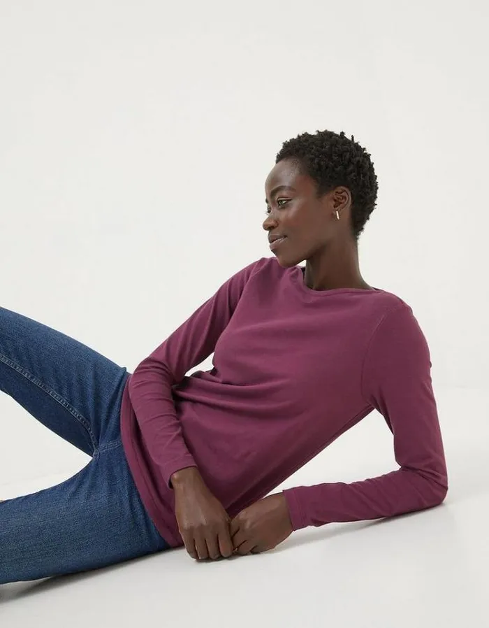 Women FatFace Women039s Sale Bree T Shirt Burgundy