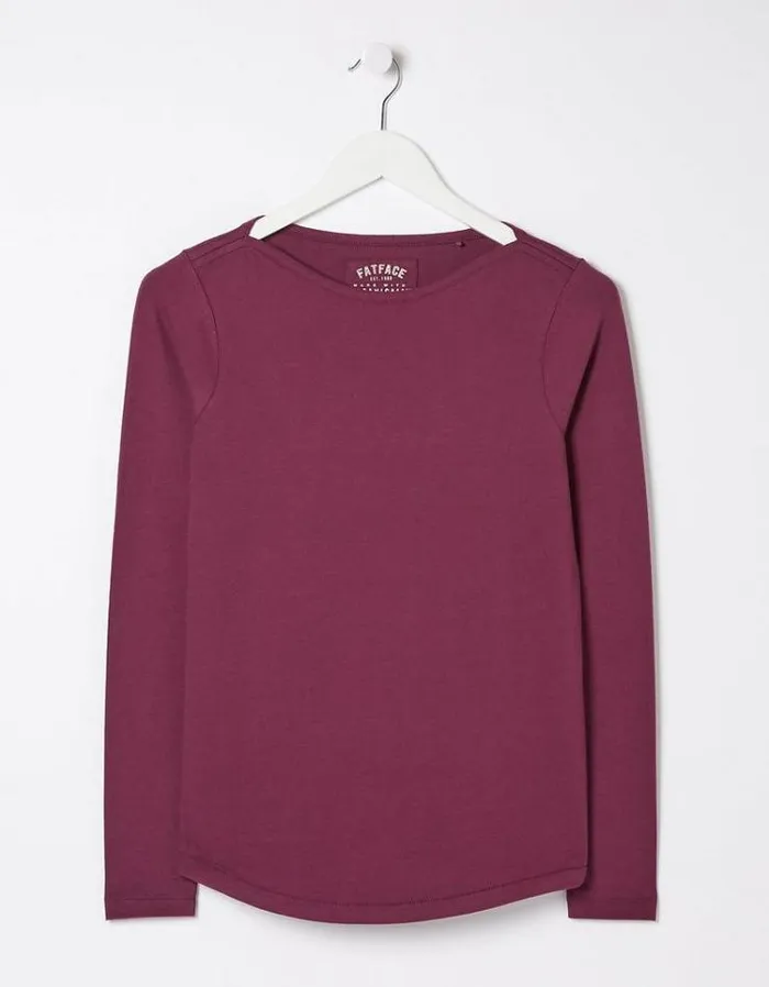 Women FatFace Women039s Sale Bree T Shirt Burgundy