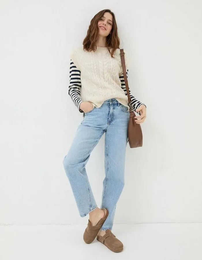 Women FatFace Women039s Sale Cable Knitted Tank Ivory