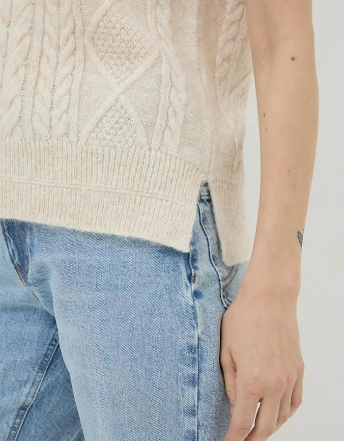 Women FatFace Women039s Sale Cable Knitted Tank Ivory