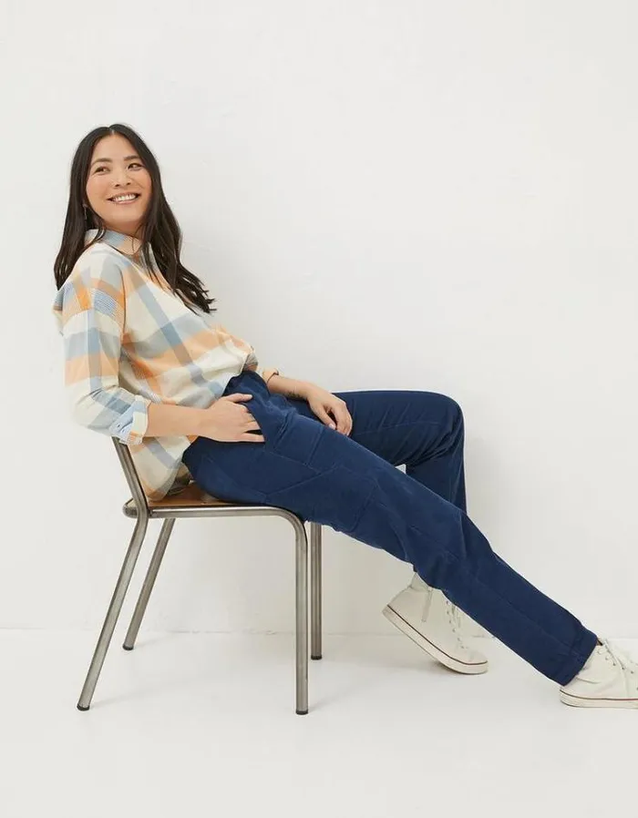 Women FatFace Women039s Sale Chesil Mixed Cord Pants Navy