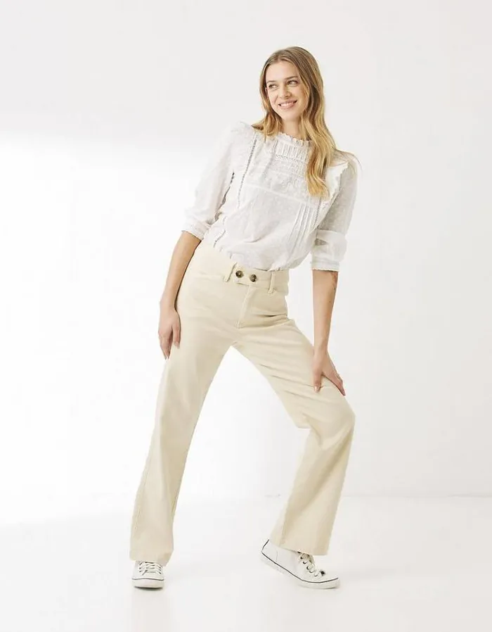 Women FatFace Women039s Sale Elise Wide Leg Pants Ecru