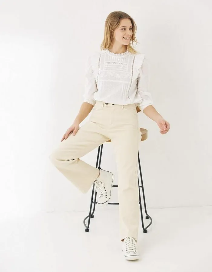 Women FatFace Women039s Sale Elise Wide Leg Pants Ecru