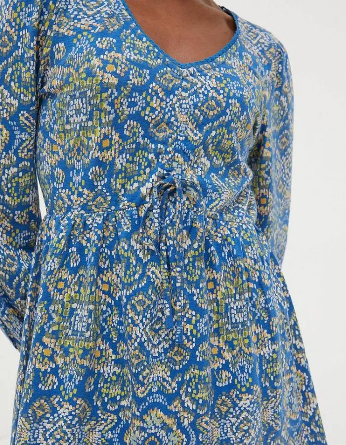 Women FatFace Women039s Sale Gina Aztec Texture Tunic Bright Blue