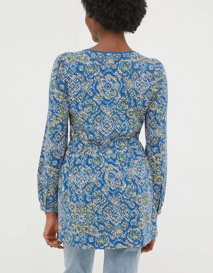 Women FatFace Women039s Sale Gina Aztec Texture Tunic Bright Blue
