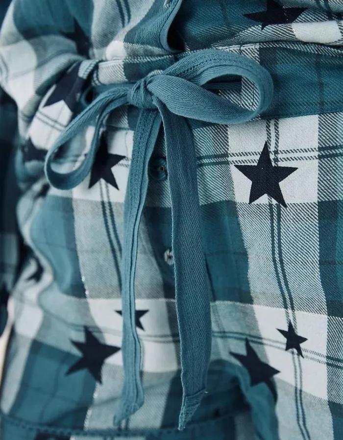 Women FatFace Women039s Sale Hayley Star Check Pyjama Set Teal