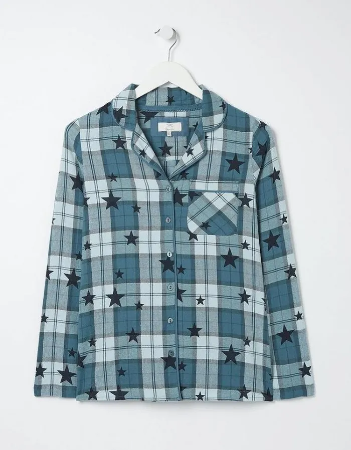 Women FatFace Women039s Sale Hayley Star Check Pyjama Set Teal