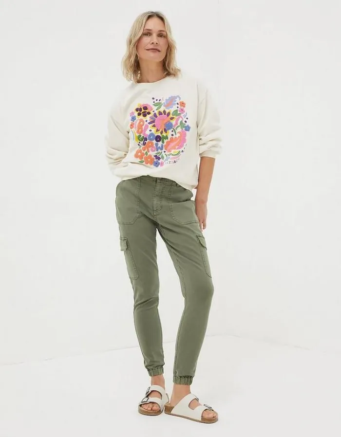 Women FatFace Women039s Sale Hythe Cargo Pants Khaki Green