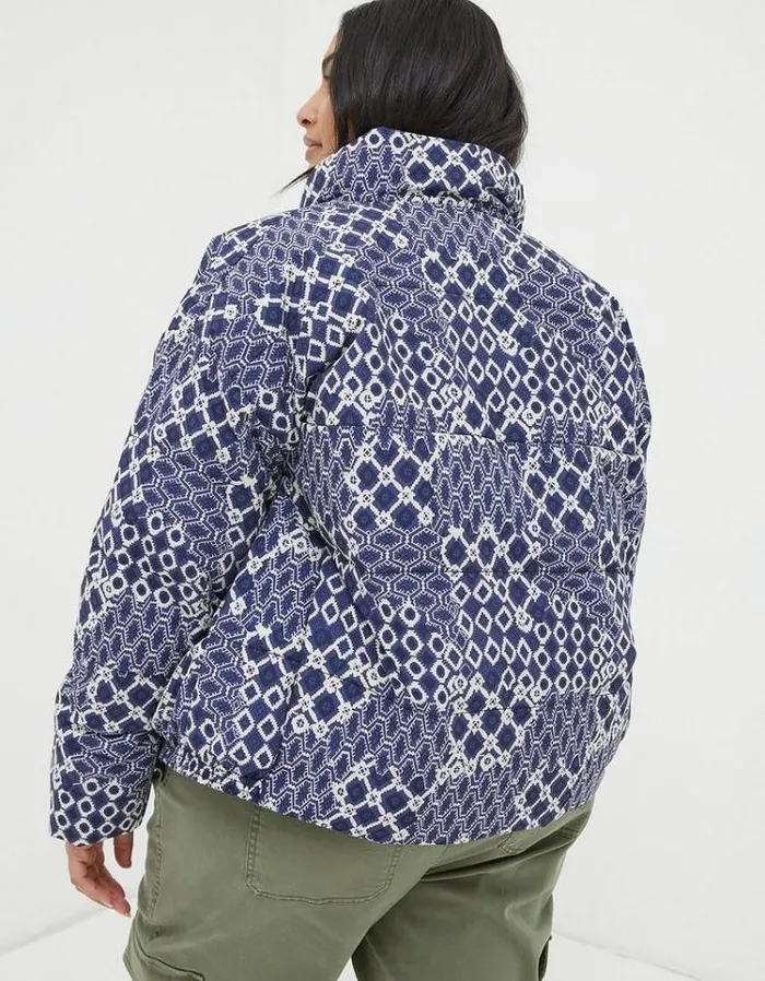 Women FatFace Women039s Sale Peri Patchwork Puffer Jacket Navy