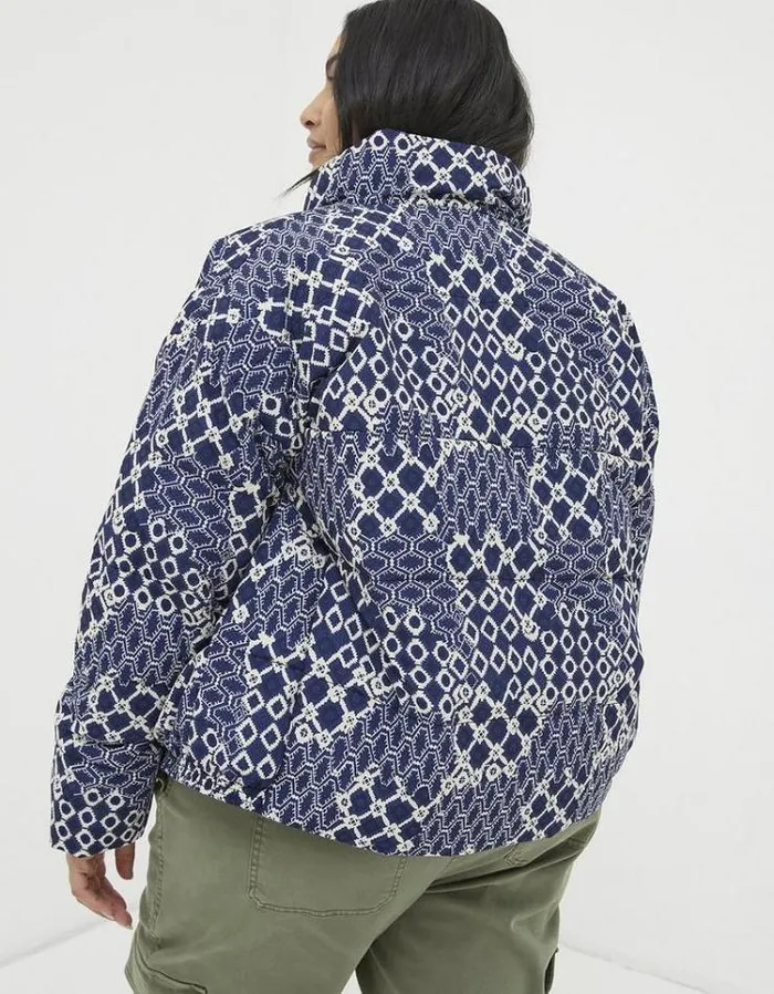 Women FatFace Women039s Sale Peri Patchwork Puffer Jacket Navy