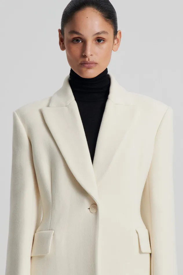 Women FAUX FUR COLLAR COAT CREME Coats Scanlan Theodore Women FAUX FUR COLLAR COAT CREME Coats Scanlan Theodore