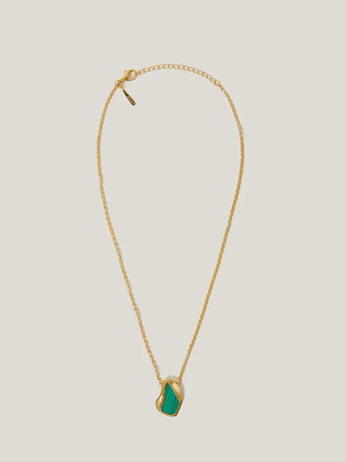 Women Gold Vermeil Necklace Gold Jigsaw Party