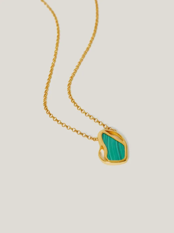 Women Gold Vermeil Necklace Gold Jigsaw Party