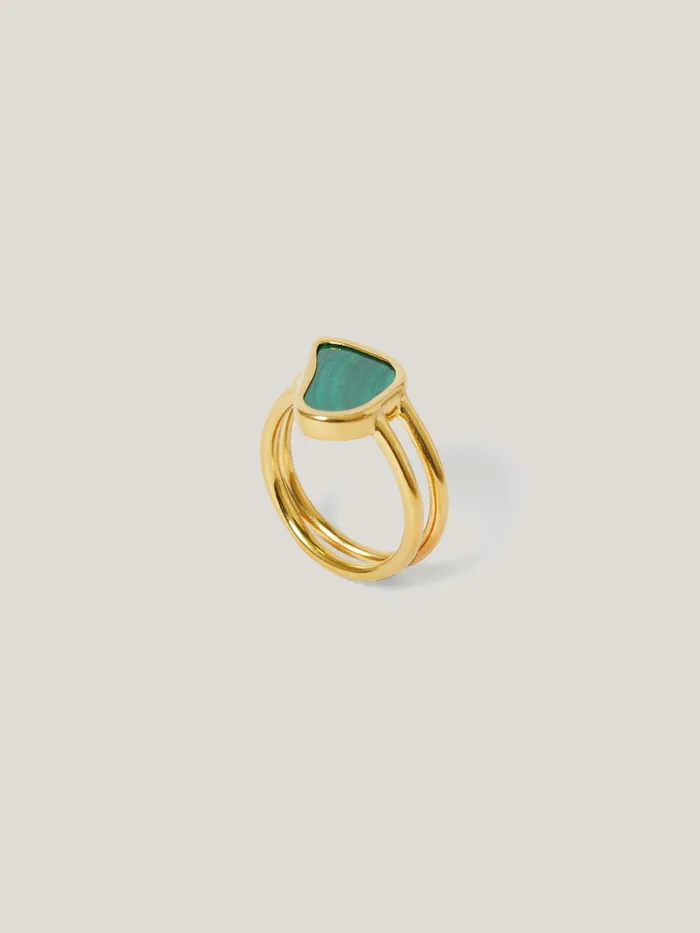 Women Gold Vermeil Ring Gold Jigsaw Party