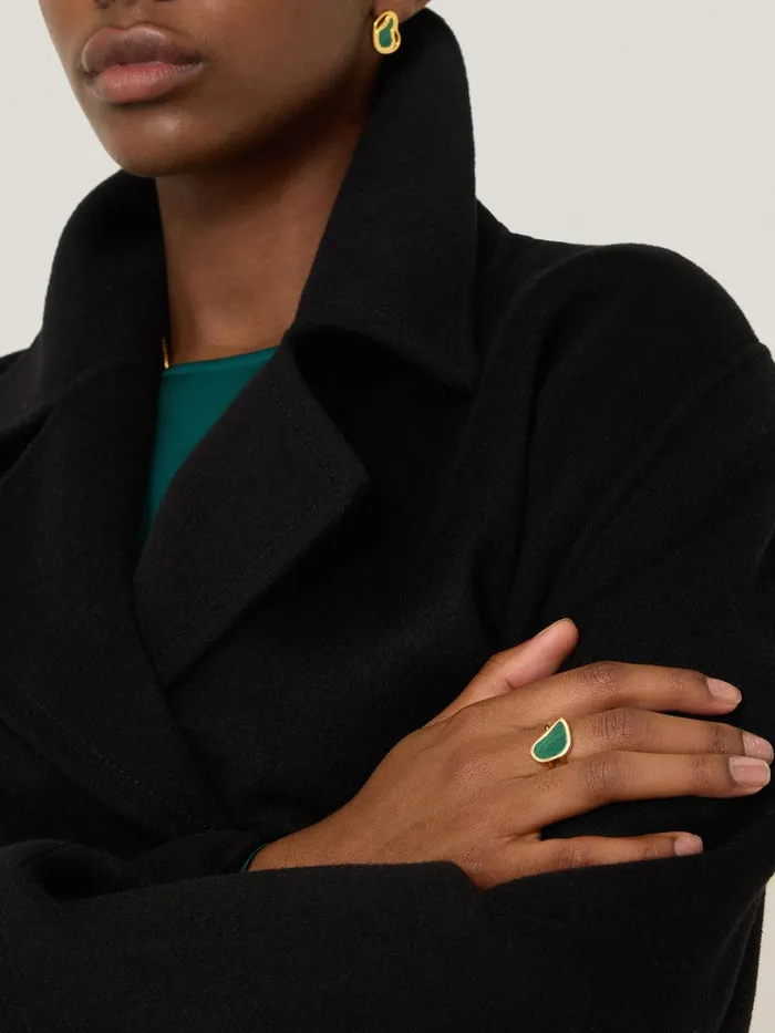 Women Gold Vermeil Ring Gold Jigsaw Party