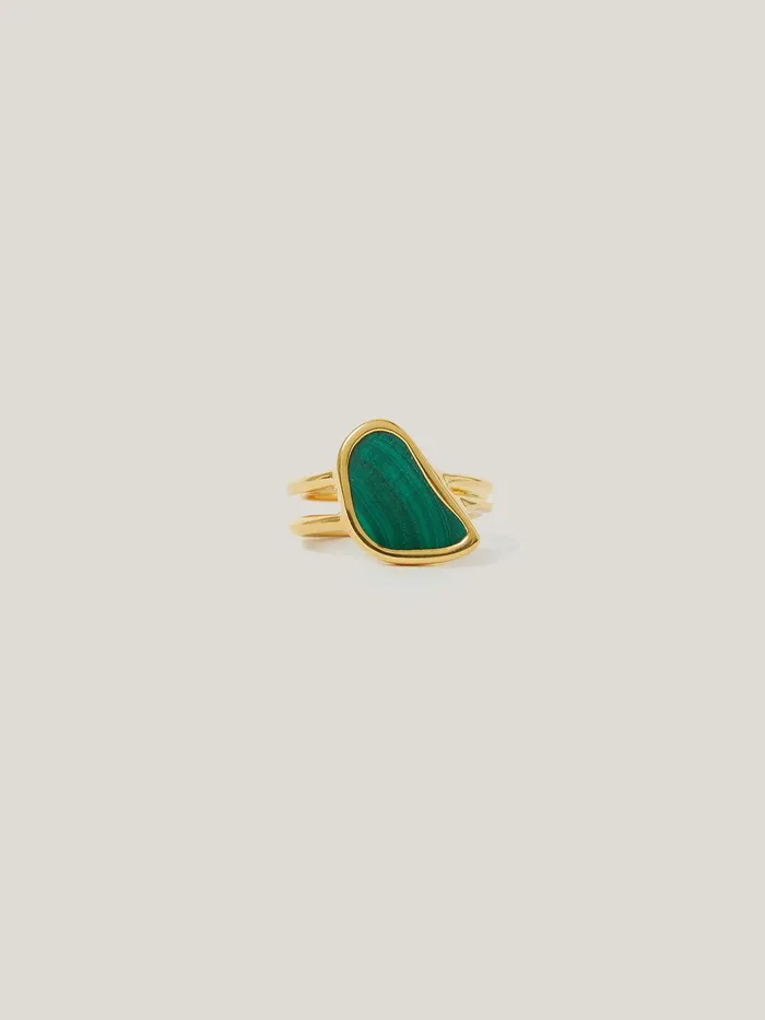 Women Gold Vermeil Ring Gold Jigsaw Party