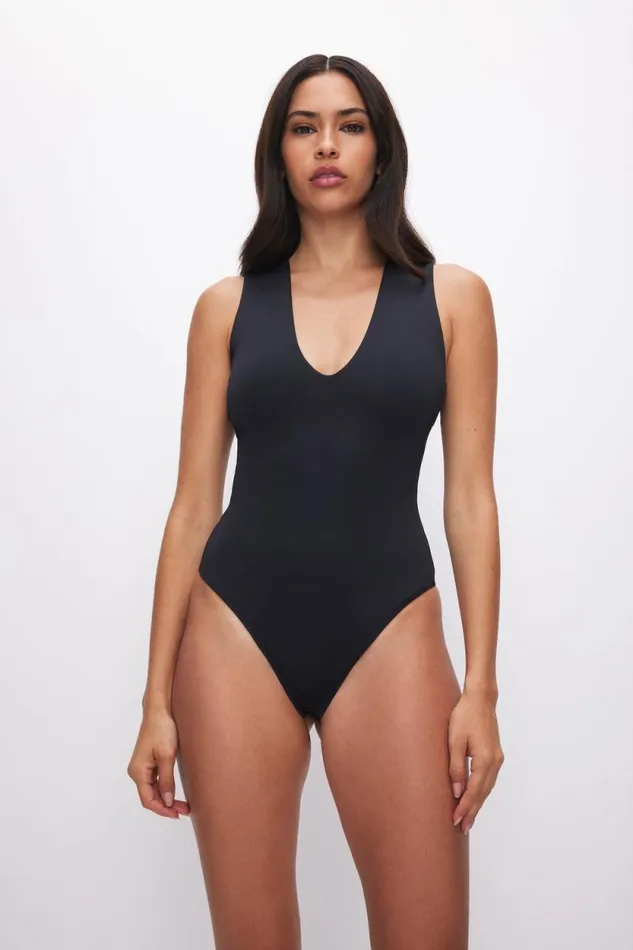 Women GOOD AMERICAN Bodysuits SCUBA DEEP V TANKBODYSUIT Black001