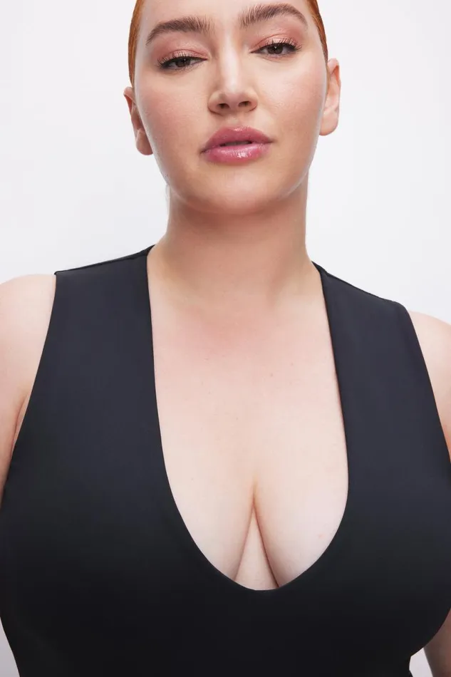 Women GOOD AMERICAN Bodysuits SCUBA DEEP V TANKBODYSUIT Black001