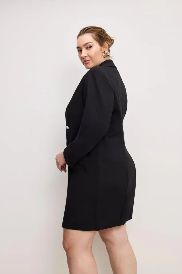 Women GOOD AMERICAN Dresses PONTE EMBELLISHED BLAZERDRESS Black001