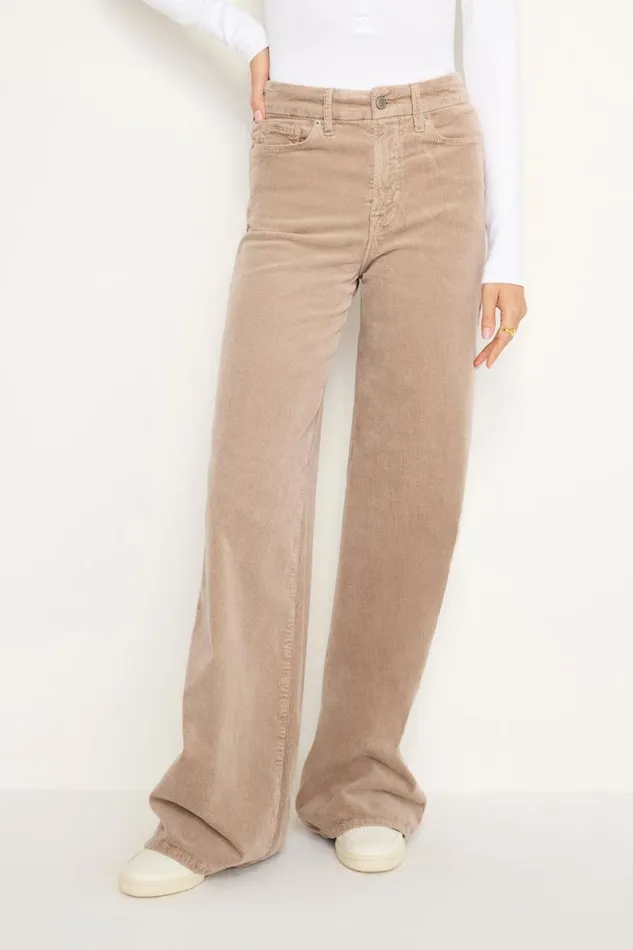 Women GOOD AMERICAN Jeans CORDUROY GOOD SKATEPANTS Flax001