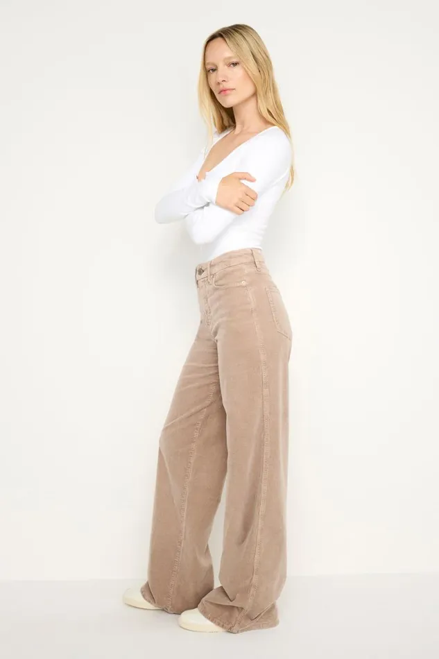 Women GOOD AMERICAN Jeans CORDUROY GOOD SKATEPANTS Flax001