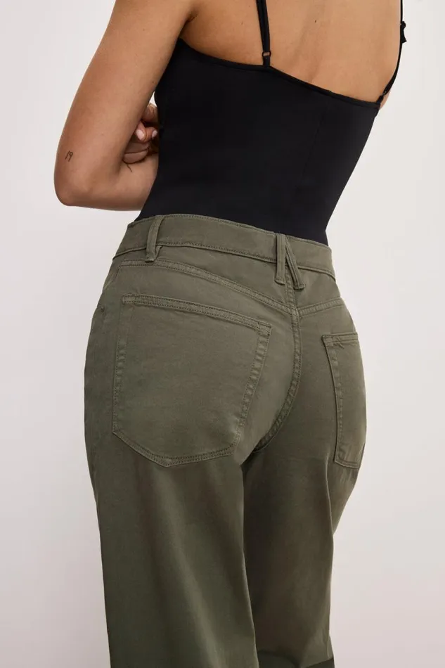 Women GOOD AMERICAN Jeans GOOD BARREL TWILLPANTS Fatigue001 Women GOOD AMERICAN Jeans GOOD BARREL TWILLPANTS Fatigue001