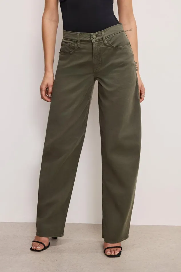 Women GOOD AMERICAN Jeans GOOD BARREL TWILLPANTS Fatigue001 Women GOOD AMERICAN Jeans GOOD BARREL TWILLPANTS Fatigue001