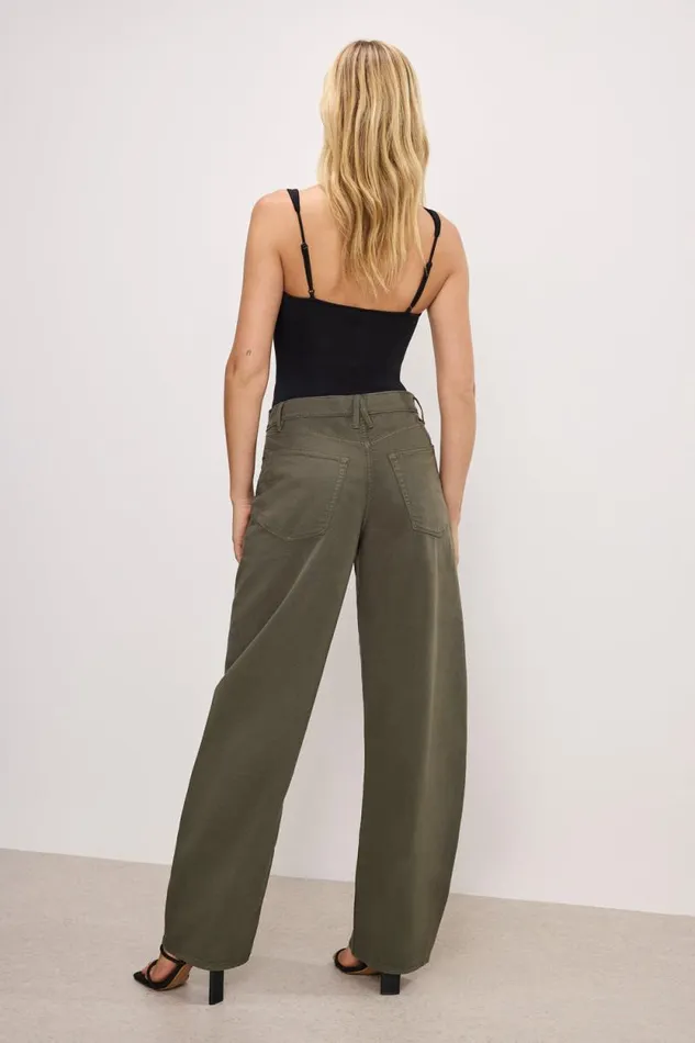Women GOOD AMERICAN Jeans GOOD BARREL TWILLPANTS Fatigue001 Women GOOD AMERICAN Jeans GOOD BARREL TWILLPANTS Fatigue001