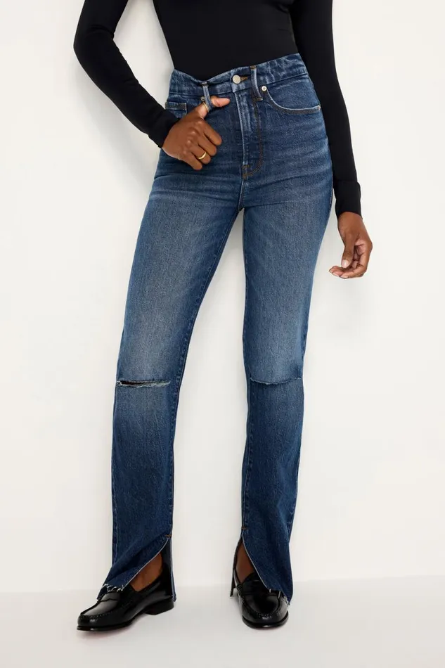 Women GOOD AMERICAN Jeans GOOD BOY STRAIGHTJEANS Indigo705