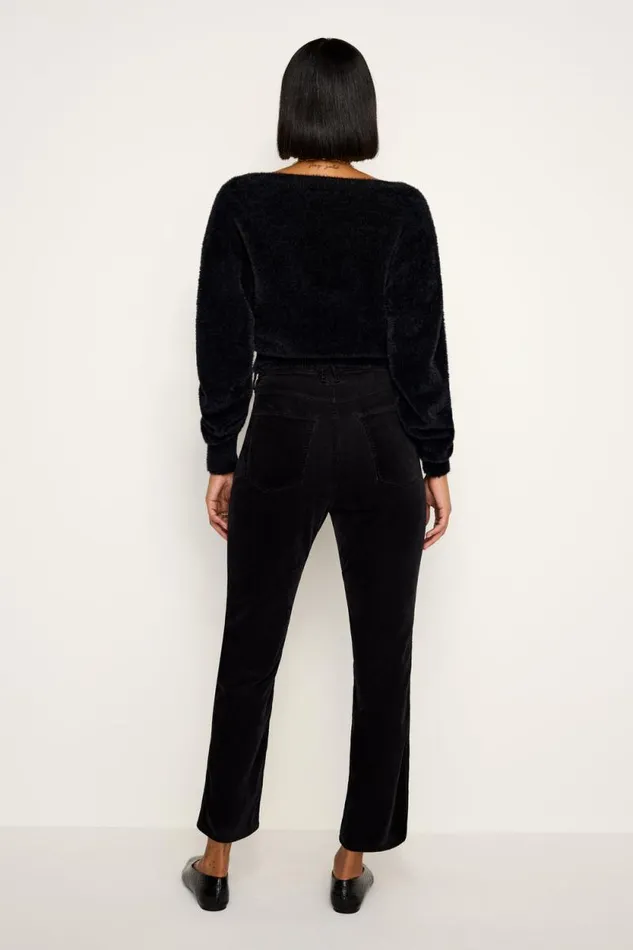 Women GOOD AMERICAN Jeans GOOD CURVE STRAIGHT CORDUROYPANTS Black001
