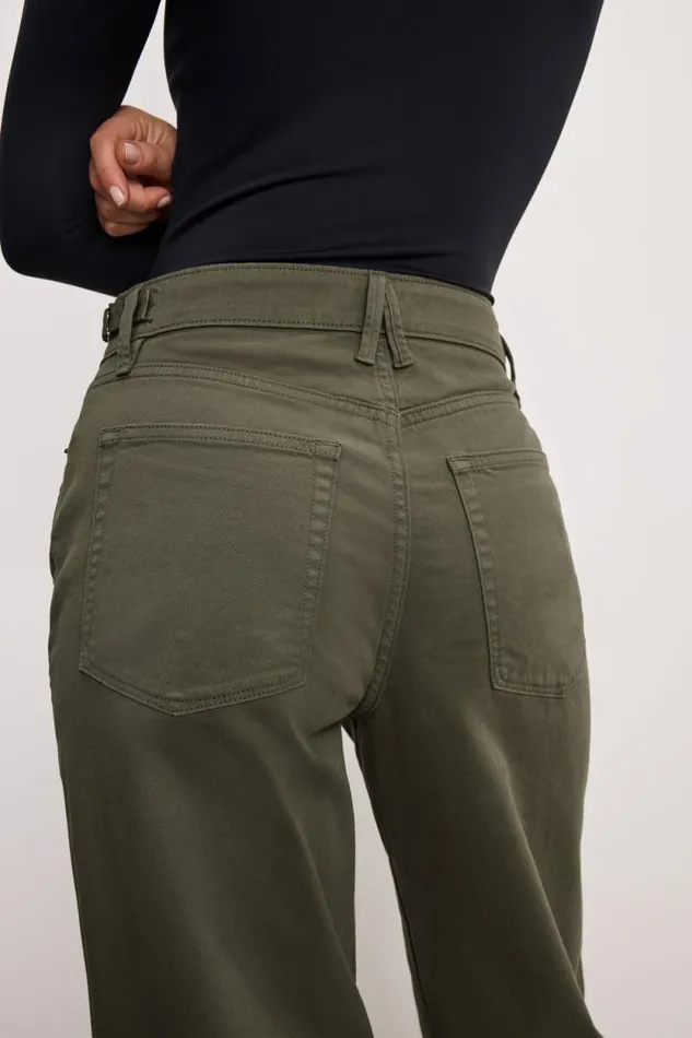 Women GOOD AMERICAN Jeans GOOD EASE TWILLTROUSERS Fatigue001