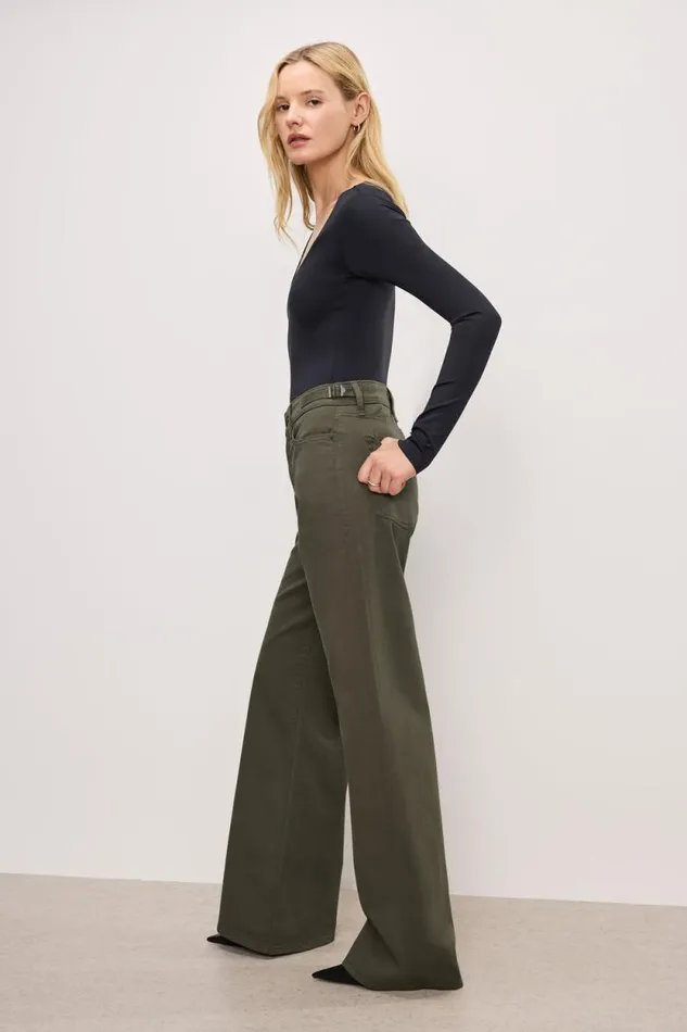 Women GOOD AMERICAN Jeans GOOD EASE TWILLTROUSERS Fatigue001
