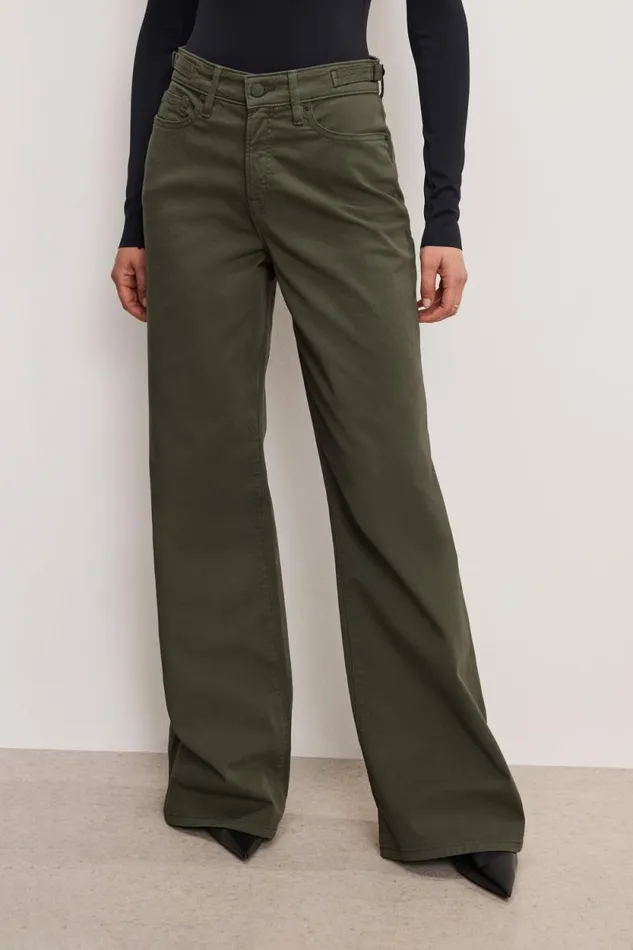 Women GOOD AMERICAN Jeans GOOD EASE TWILLTROUSERS Fatigue001