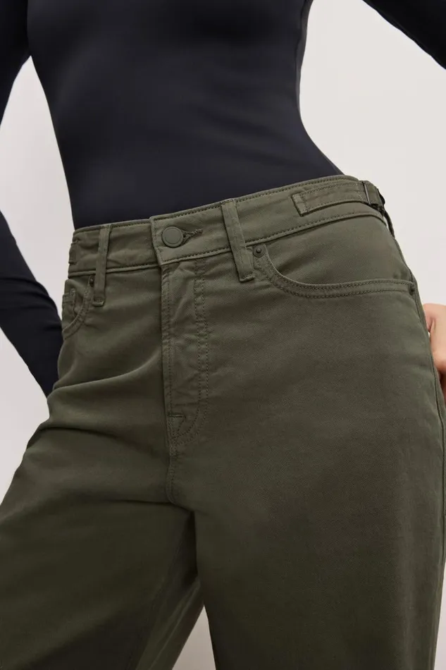 Women GOOD AMERICAN Jeans GOOD EASE TWILLTROUSERS Fatigue001