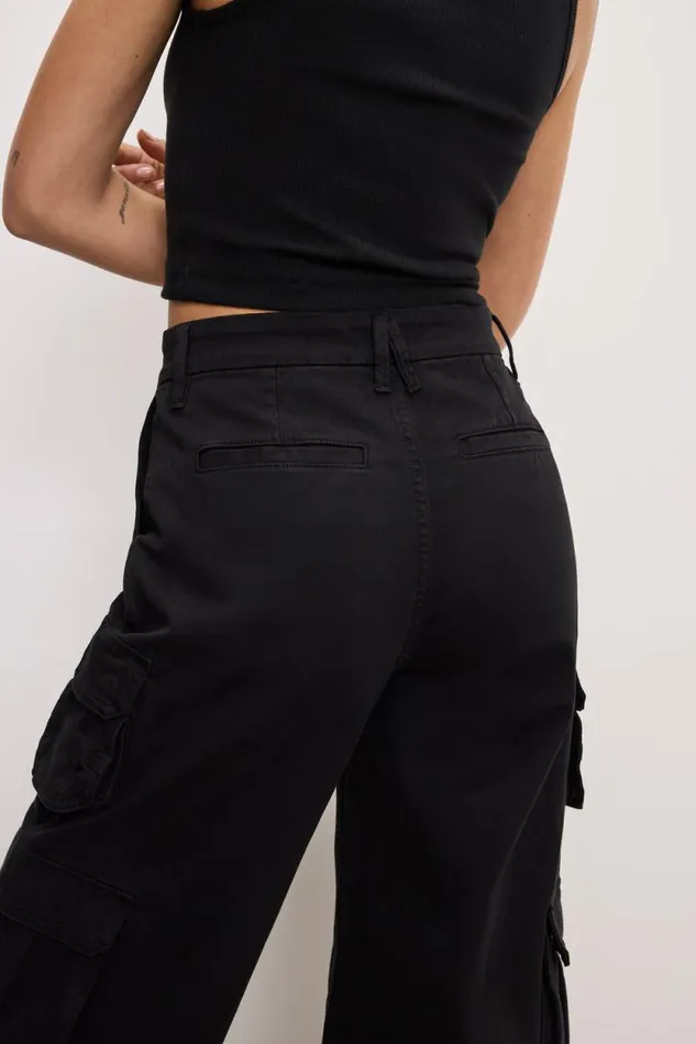 Women GOOD AMERICAN Jeans GOOD SKATE TWILL CARGOPANTS Black001 Women GOOD AMERICAN Jeans GOOD SKATE TWILL CARGOPANTS Black001