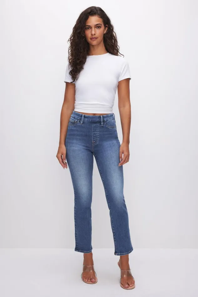 Women GOOD AMERICAN Jeans POWER STRETCH PULLON STRAIGHTJEANS Indigo490