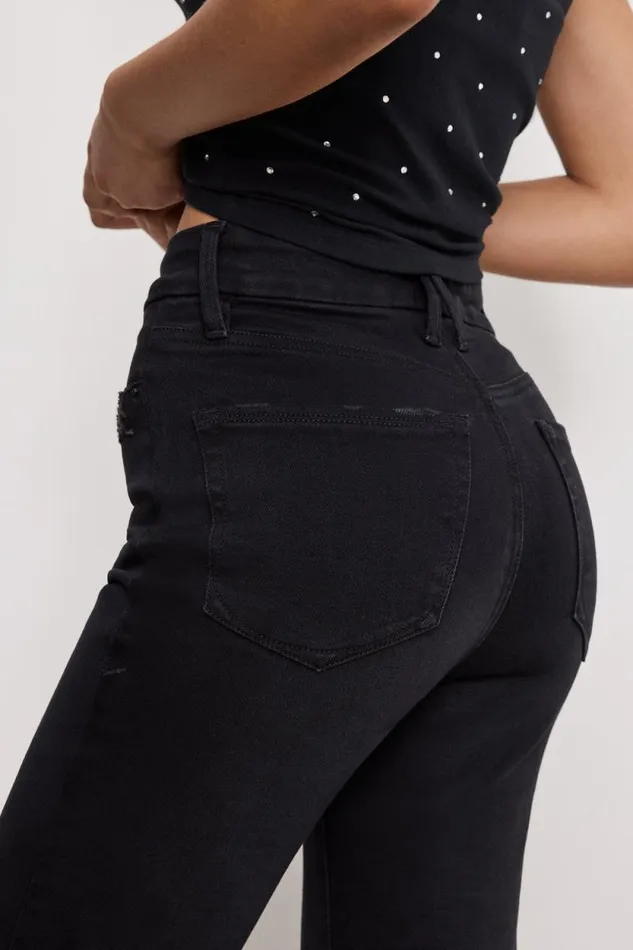 Women GOOD AMERICAN Jeans SOFTTECH GOOD CLASSIC SLIM STRAIGHTJEANS Black361