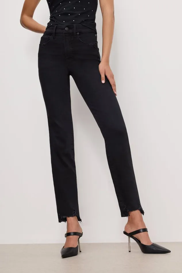 Women GOOD AMERICAN Jeans SOFTTECH GOOD CLASSIC SLIM STRAIGHTJEANS Black361