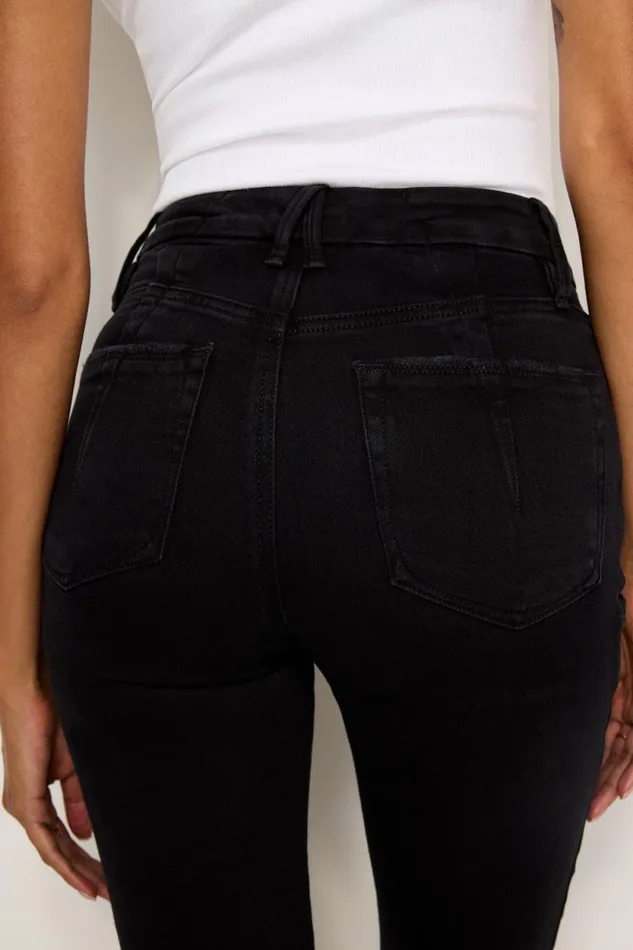 Women GOOD AMERICAN Jeans SOFTTECH GOOD LEGS CROPPED MINI BOOTJEANS Black267