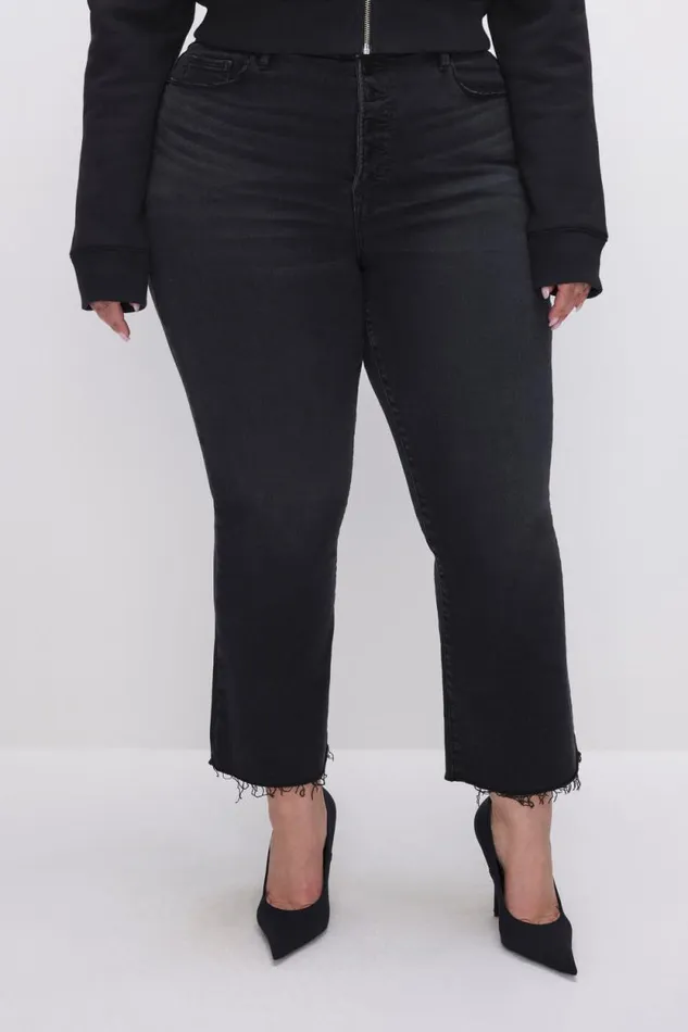 Women GOOD AMERICAN Jeans SOFTTECH GOOD LEGS CROPPED MINI BOOTJEANS Black267