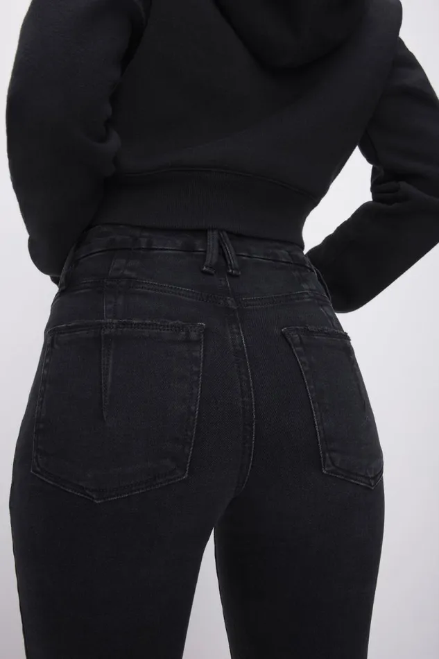 Women GOOD AMERICAN Jeans SOFTTECH GOOD LEGS CROPPED MINI BOOTJEANS Black267