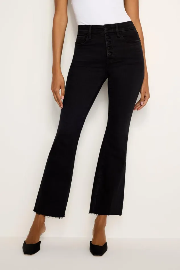 Women GOOD AMERICAN Jeans SOFTTECH GOOD LEGS CROPPED MINI BOOTJEANS Black267