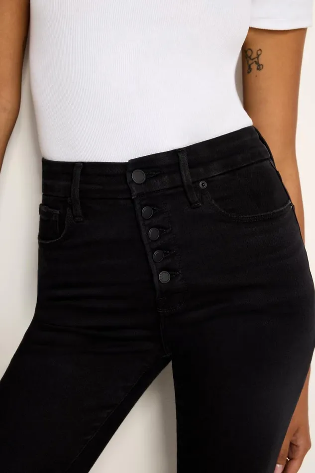 Women GOOD AMERICAN Jeans SOFTTECH GOOD LEGS CROPPED MINI BOOTJEANS Black267